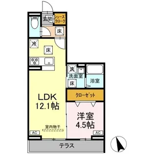 アヴニールコート【1階】の間取り