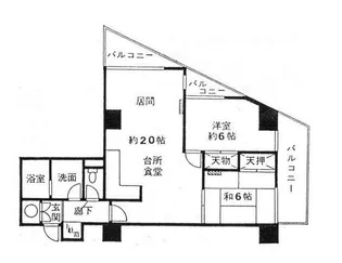 パティオ右近【6階】の間取り