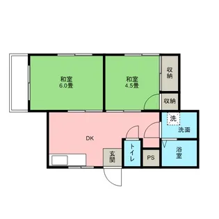 北町コーポ3号棟【3階】の間取り