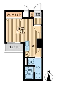 ドゥーエ西大島【6階】の間取り