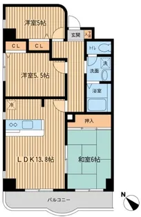 ウィステリア冬木【7階】の間取り