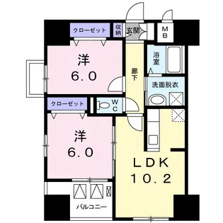 リバーサイド ガーデン【9階】の間取り