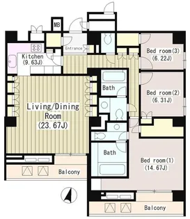 南青山ガーデンコート【7階】の間取り