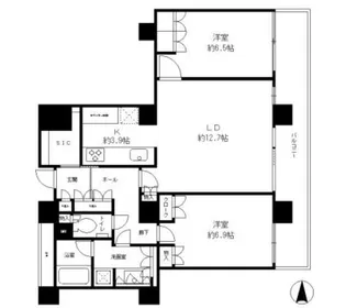 リバーポイントタワー【33階】の間取り