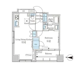 パークアクシス菊川【10階】の間取り