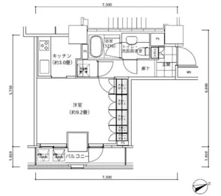 パークキューブ愛宕山タワー【22階】の間取り