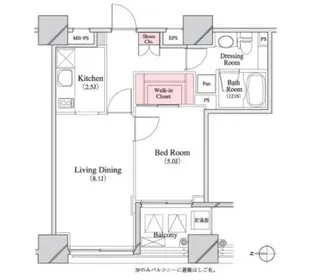 パークキューブ八丁堀【7階】の間取り