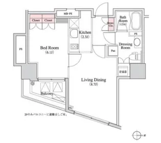 パークキューブ八丁堀【16階】の間取り