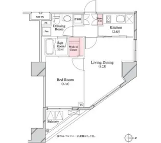 パークキューブ八丁堀【9階】の間取り