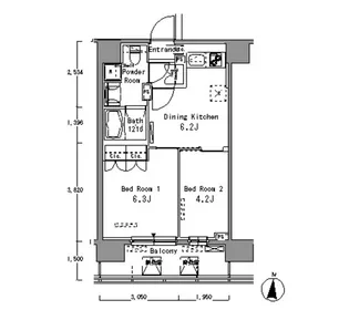 パークアクシス東陽町【2階】の間取り