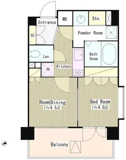 コートラクリア京橋【9階】の間取り