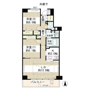 メゾン・シャルム【9階】の間取り