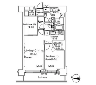 パークアクシス辰巳ステージ【13階】の間取り
