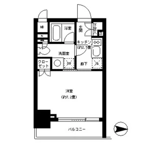 パークキューブ神田【6階】の間取り
