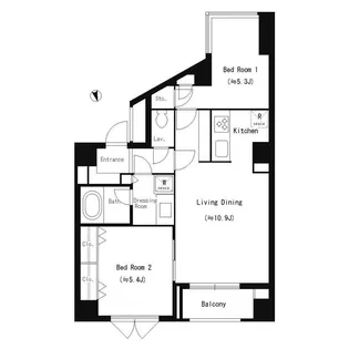東京都港区南麻布1丁目【マンション】の間取り