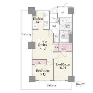 イーストコア曳舟一番館【7階】の間取り