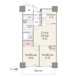 イーストコア曳舟一番館【9階】の間取り