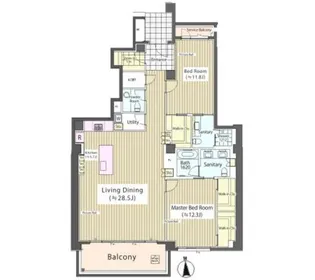 ガーデン高輪【1階】の間取り