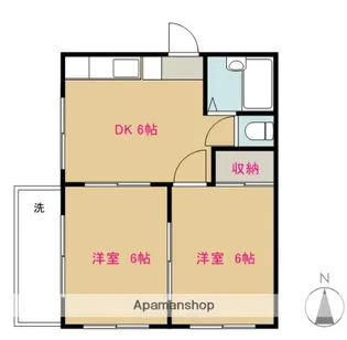 ツインタワーズイン西館【2階】の間取り