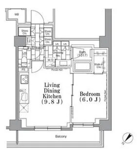 ONE ROOF FLAT TSUKISHIMA【4階】の間取り