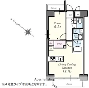 アビタシオン・創【4階】の間取り