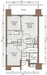 ザ・パーククロス錦糸町レジデンス【2階】の間取り