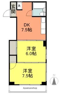 石鐘マンション【303号室】の間取り