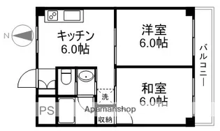 パークヒルズ越前屋【6階】の間取り