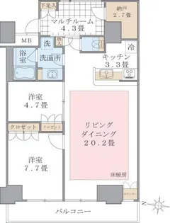 BRILLIA IST 東雲キャナルコート【4階】の間取り