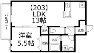 フローラ平井【203号室号室】の間取り