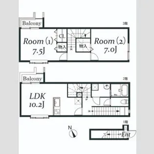パティオ赤坂【2階】の間取り