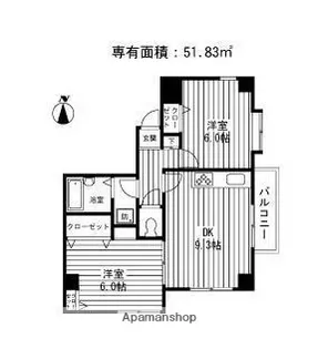 グリーンパーク住吉【6階】の間取り
