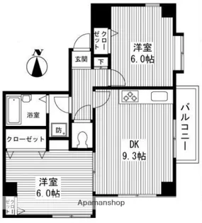 グリーンパーク住吉【4階】の間取り