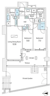 パークコート高輪ヒルトップレジデンス【1階】の間取り