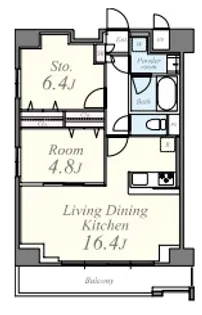 クレシェンテ月島【6階】の間取り