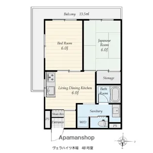 ヴェラハイツ木場【4階】の間取り