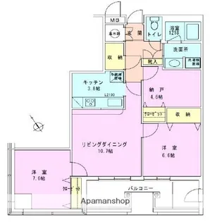 茅場町タワーレジデンス【19階】の間取り