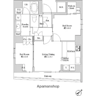エルスタンザ日本橋久松町【10階】の間取り