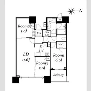 DEUX TOURS CANAL&SPA WEST【31階】の間取り