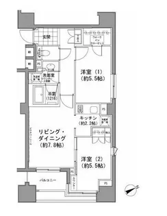 パークハビオ八丁堀【3階】の間取り