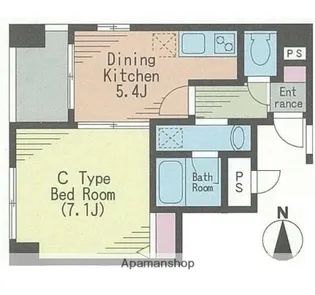 ピースフルコート菊川【3階】の間取り