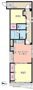 フラッツ新大橋Ⅰ【2階】の間取り