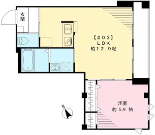 ラシーネ西片【203号室号室】の間取り