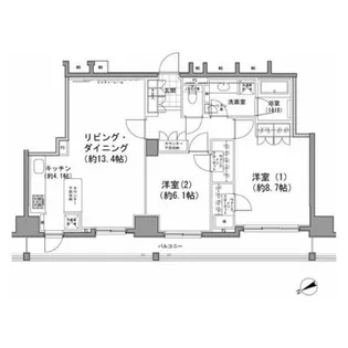 パークハビオ八丁堀【12階】の間取り