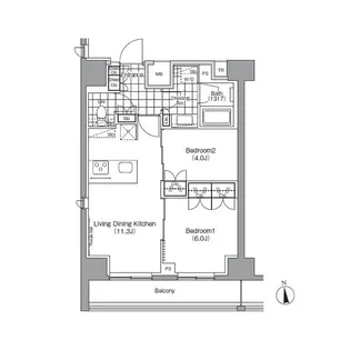 パークハビオ秋葉原エスト【12階】の間取り