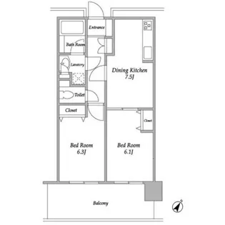 プラザタワー勝どき【25階】の間取り