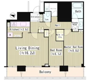 赤坂タワーレジデンスTOP OF THE HILL【21階】の間取り