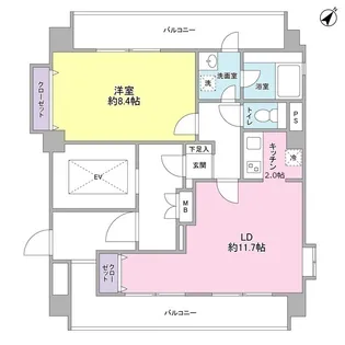 ユーキメゾン一番町【9階】の間取り
