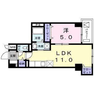 シーザスパレス錦糸町【5階】の間取り