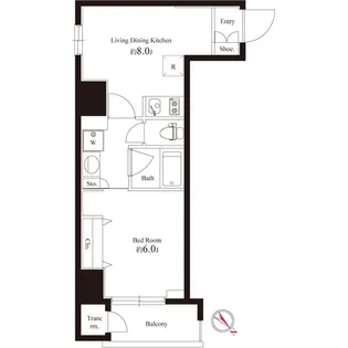オリーブマンション荒川【8階】の間取り